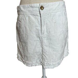 Lilly Pulitzer Womens White Floral Embroidered Mini Skirt Size 8